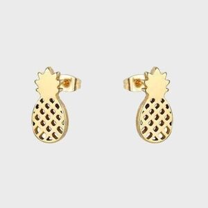Small Pineapple Gold Stainless Steel Earrings Stud
